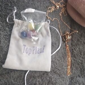 Gold Necklace with Tassel Pendant